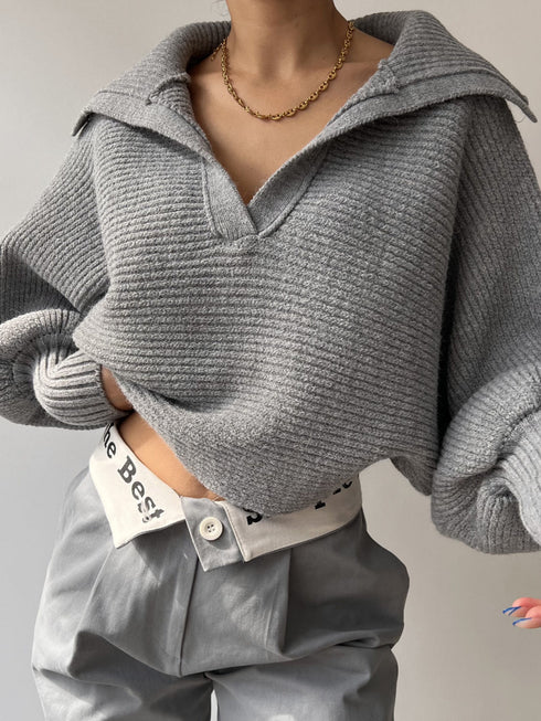 'Fable' Winged Sleeve Sweater - Celes Fashion
